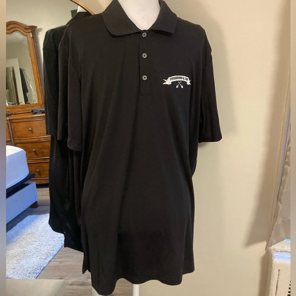 Adidas Black Performance Branded Golf Polo Shirt SPF 50